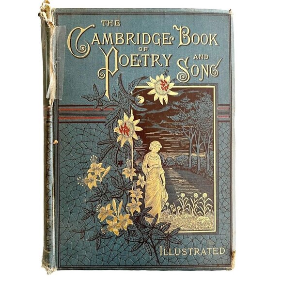 Cambridge Book Of Poetry And Song 1st Edition 1882 Victorian Illustrated HC HBS - Picture 1 of 16
